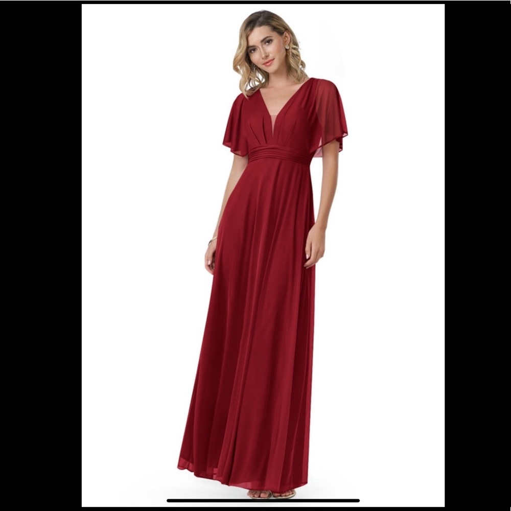 Azazie Tiara Bridesmaids Dress in Burgundy
